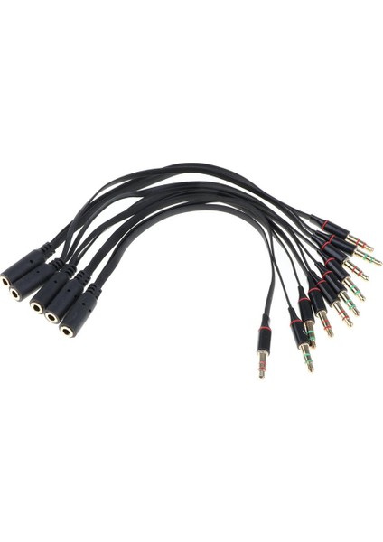 3x 5 Adet Ses Headph Mic Splitter Kablosu 3.5mm Dişi Ila 2 Çift Erkek 3 Adet (Yurt Dışından)