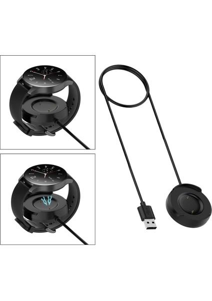 Manyetik Şarj Tabanı Yedek USB Şarj Kablosu - Siyah (Yurt Dışından)