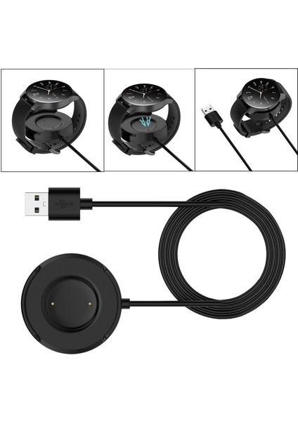 Manyetik Şarj Tabanı Yedek USB Şarj Kablosu - Siyah (Yurt Dışından)