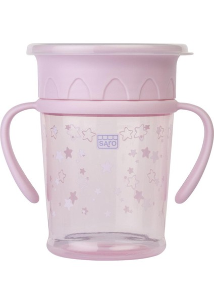 Her Açıdan İçilebilen Kulplu Alıştırma Bardağı Pembe