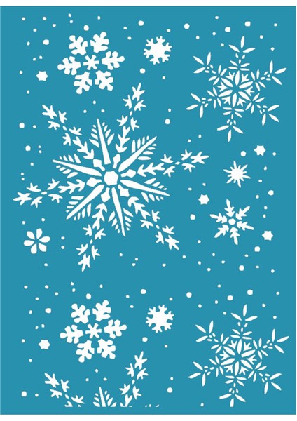 Ipek Baskı Ekranı Şablon Kar Taneleri Tema Yıkanabilir Dıy Için Temizlenebilir (Yurt Dışından)