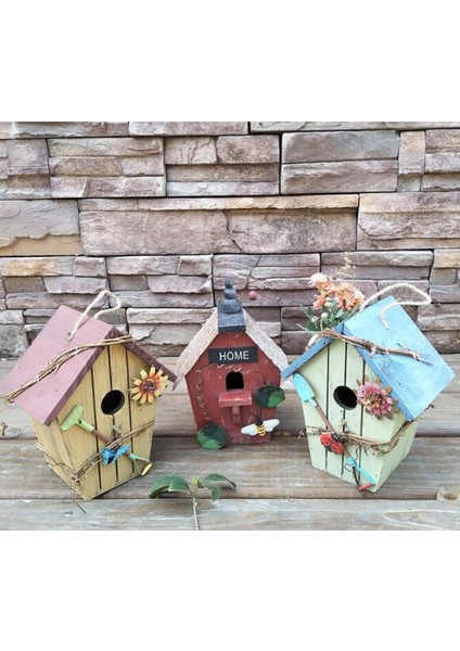 3pcs Cottages Bahçe Dekoru Ahşap Doğal Ev Yuvası Kulübesi (Yurt Dışından) fiyatları