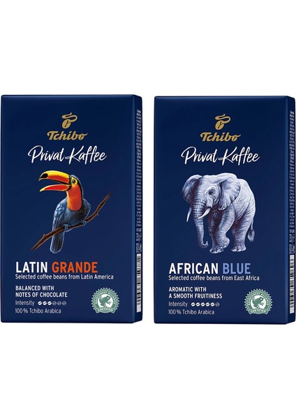 Privat Kaffee 2'li Deneme Paketi ( African Blue - Latin Grande ) 2 x 250 gr
