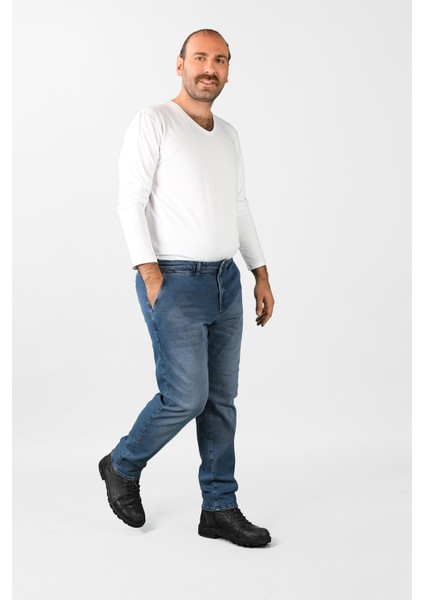 Erkek Büyük Beden Fleto Cep Kot Pantolon 3JA/5889