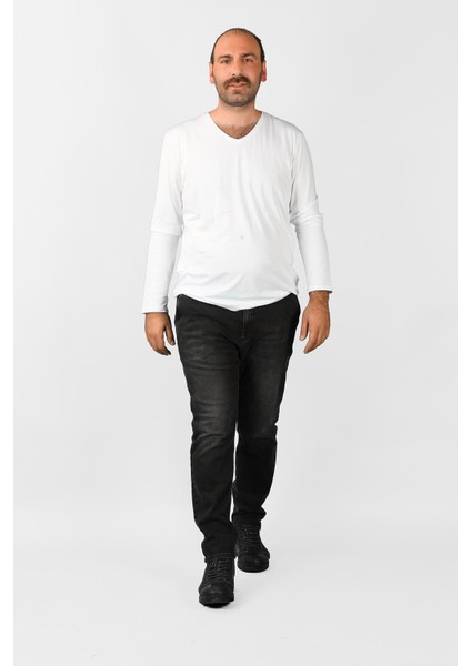 Erkek Büyük Beden Fleto Cep Kot Pantolon 3JA/6650 indirimleri