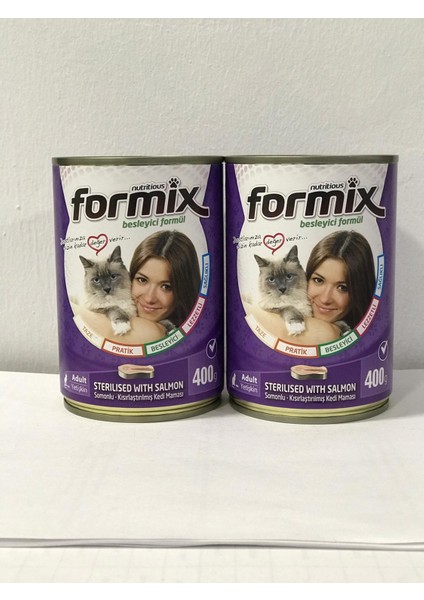 Kısırlaştırılmış Kedi Somonlu Konserve Maması 400 gr x 2 Adet