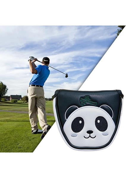 Nakış Golf Mallet Putter Head Kapağı Su Geçirmez Golf Çantası