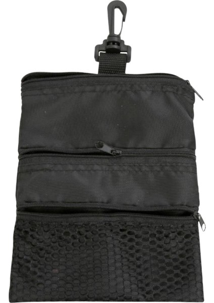 Taşınabilir Golf Topu Taşıma Çantası 3 Cep ile Kancalar Depolama Çantası Golf Ekipmanları Siyah