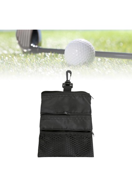 Taşınabilir Golf Topu Taşıma Çantası 3 Cep ile Kancalar Depolama Çantası Golf Ekipmanları Siyah fırsatları