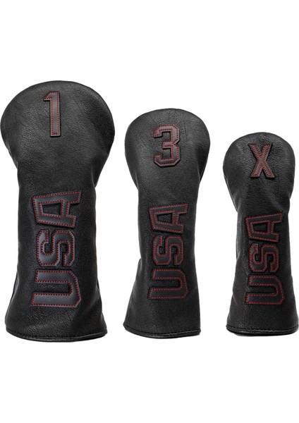 Pu Club Headcover Fairway Woods Sürücü Su Geçirmez Kılıf Golf Baş Kapağı Kırmızı(Yurt Dışından)