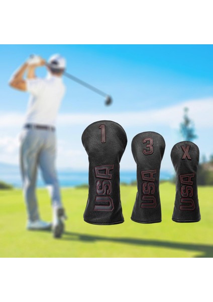 Pu Club Headcover Fairway Woods Sürücü Su Geçirmez Kılıf Golf Baş Kapağı Kırmızı(Yurt Dışından) modelleri