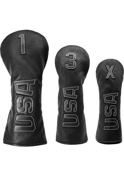 Pu Club Headcover Fairway Woods Sürücü Su Geçirmez Kılıf Golf Baş Kapağı Beyaz