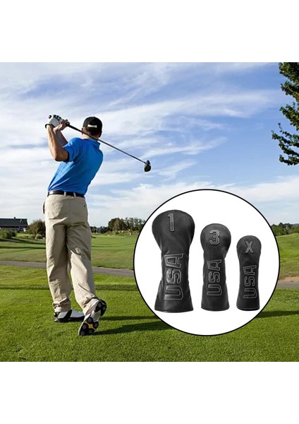 Pu Club Headcover Fairway Woods Sürücü Su Geçirmez Kılıf Golf Baş Kapağı Beyaz indirimleri