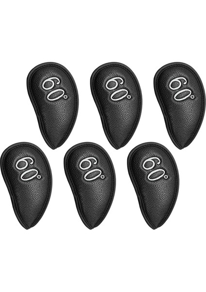 6 Pcs Golf Demir Kafa Kapakları Golf Kulüpleri Için Set Irons Premium Işlemeli Siyah