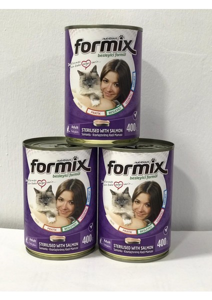 Kısırlaştırılmış Kedi  Konserve Maması 400 gr  x 3 Adet