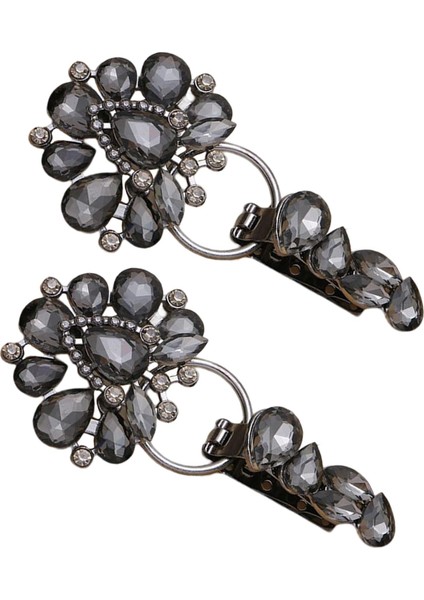 Lüks Metal Rhinestones Duckbill Düğme Giyim Hardıgan Düğmeleri 2 Adet Siyah (Yurt Dışından) fırsatları