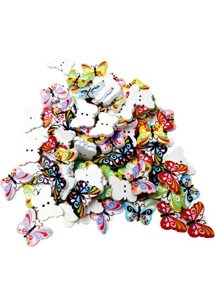 100 Adet Çeşitli Kelebek Şekli Ahşap Düz 2 Delik Düğmesi Dikiş Zanaat Için (Yurt Dışından) fiyatları