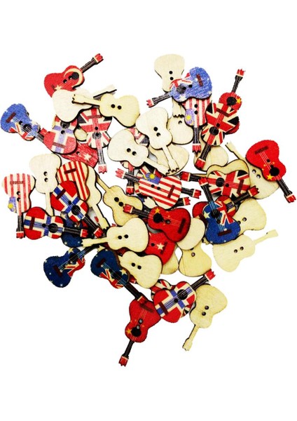 100ADET Ahşap Gitar Düğmeleri Mükemmel Süslemeler ve Not Defteri Düğmesi (Yurt Dışından) indirimleri