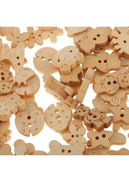 100ADET Karışık Hayvan 2 Delik Diy Dikiş Scrapbooking Için Ahşap Ahşap Düğmeler (Yurt Dışından) modelleri