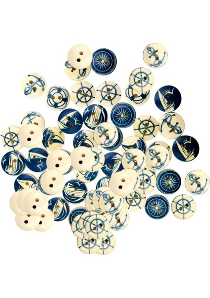 100ADET Yuvarlak Çeşitli Deniz Delik Düğmeleri Dikiş Craft 15MM Için (Yurt Dışından)