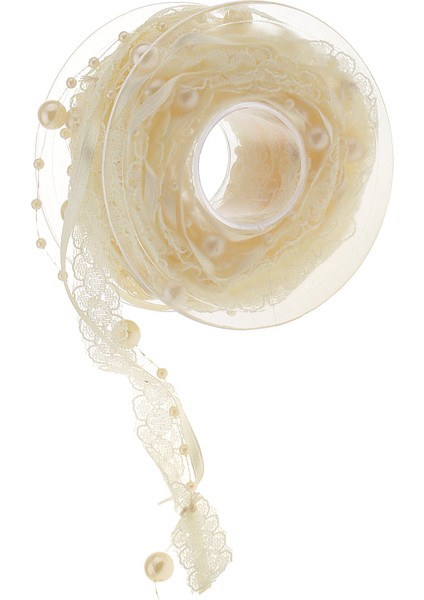 5 Metre Armut Boncuklu Dantel Dikiş Aplike El Sanatları Için Dıy Bej (Yurt Dışından)