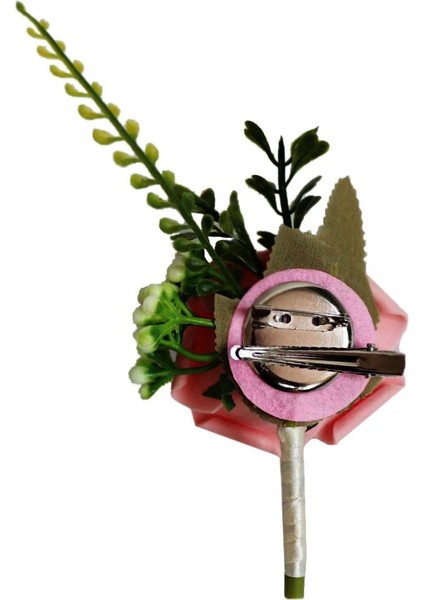 1 Adet Gül Çiçek Düğün Broş Korsage Ziyafet Prom Corsage Pink (1) fırsatları