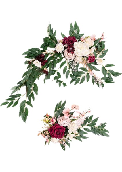 Yapay Çiçek Swag El Yapımı Merkez Çelenk Asılı Ev Dekorasyon Sarı Kırmızı fırsatları