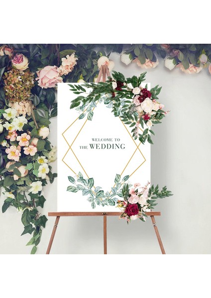 Yapay Çiçek Swag El Yapımı Merkez Çelenk Asılı Ev Dekorasyon Sarı Kırmızı indirimleri