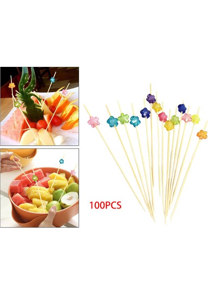 100 Adet Bambu Meyve Seçer Kokteyl Seçer Ahşap Dekorasyon Tatlı Barbekü fiyatları