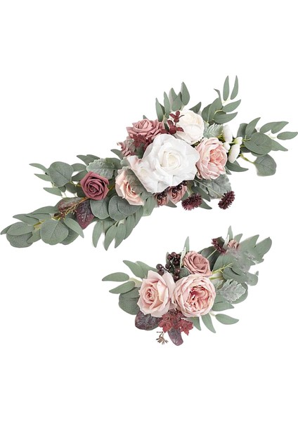 2x Yapay Çiçek Swag Çiçek Swag Düğün Süslemesi Beyaz Pembe Kırmızı fiyatları