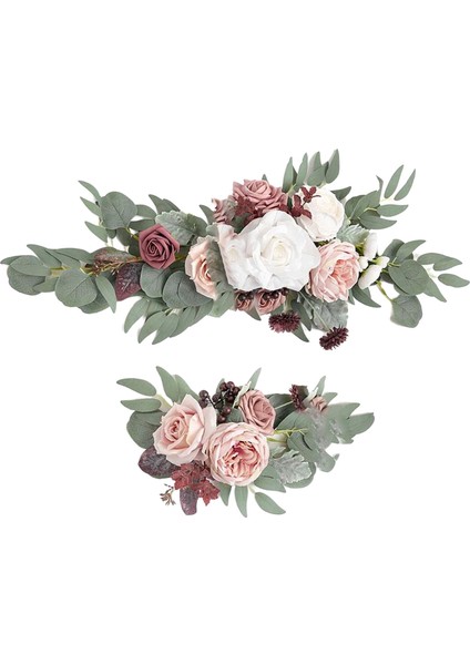 2x Yapay Çiçek Swag Çiçek Swag Düğün Süslemesi Beyaz Pembe Kırmızı fırsatları