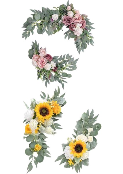 Düğün Kemeri Gül Çelenk Merkez Parçası Çelenk Arbor Ev Süs Sarı