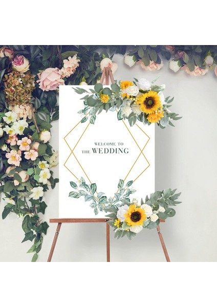 Düğün Kemeri Gül Çelenk Merkez Parçası Çelenk Arbor Ev Süs Sarı indirimleri