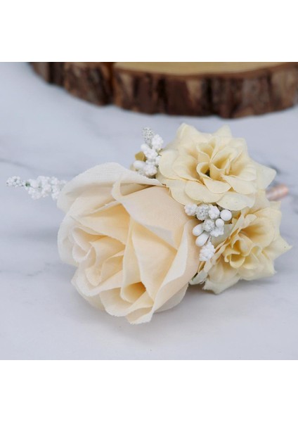 El Yapımı Gül Boutonniere Corsage 2 Adet(Yurt Dışından)