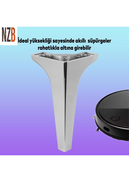 Lüks Mobilya Kanepe Sehpa Tv Ünitesi Koltuk Ayağı 19 cm Parlak Krom Baza Ayak fırsatları