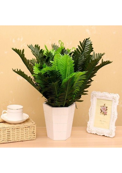 Yapay Çiçek Cycas Aşk Merdiveni Eğrelti Otu Sıkas Bitkisi 18 Yaprak 40*50 cm Yapay Bitki