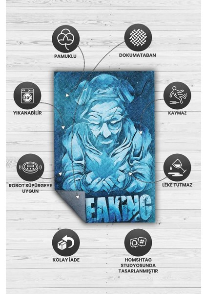 Kırmak Dokuma Tabanlı Yıkanabilir Breaking Bad Halısı