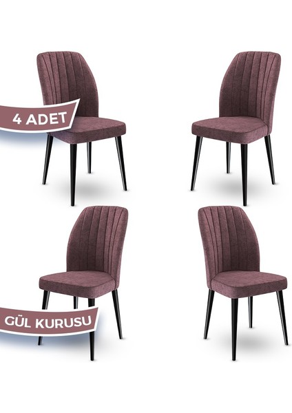 Concept Etra Serisi, Üst Kalite 1.sınıf Sandalye, 4 Adet Sandalye, Siyah Gürgen Ayaklı