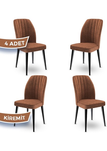 Concept Etra Serisi, Üst Kalite 1.sınıf Sandalye, 4 Adet Sandalye, Siyah Gürgen Ayaklı