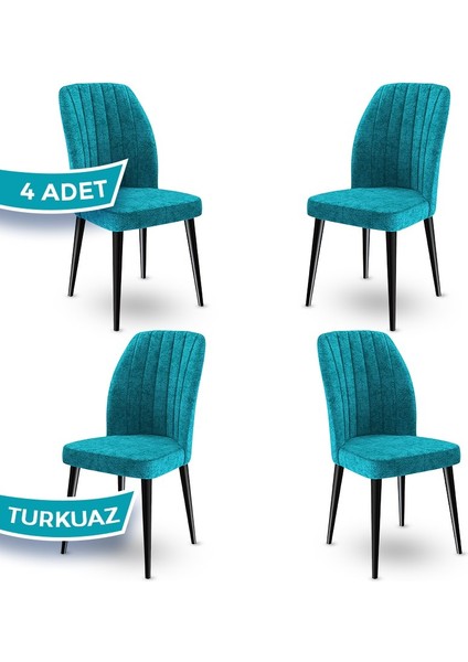 Concept Etra Serisi, Üst Kalite 1.sınıf Sandalye, 4 Adet Sandalye, Siyah Gürgen Ayaklı