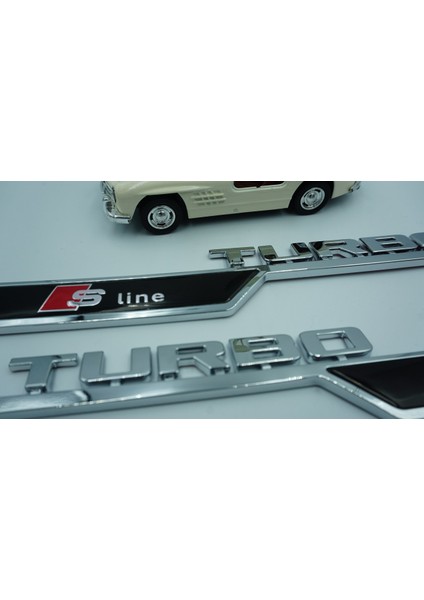 Audi Turbo S Line Çamurluk Yanı 3m Krom Abs Logo 2 Li Set