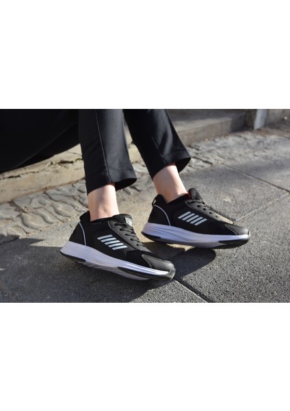 231 1106 Comfolite Rahat İç Taban Hafif Bağcıklı Uniseks Spor Ayakkabı Siyah Beyaz fırsatları