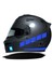 Şerit Tasarımlı Azur Mavi Motosiklet Kask Sticker Çınar Extreme 1