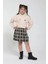 Kız Çocuk Elbise Kapüşonlu Ekose Etekli Bej 1