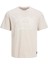 Yuvarlak Yaka Yazılı Kısa Kollu Bej Erkek T-Shirt 12227774 1