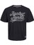 Yuvarlak Yaka Yazılı Kısa Kollu Siyah Erkek T-Shirt 12227774 1
