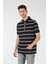 Çizgili Polo Yaka Regular Fit Erkek T-Shirt 1