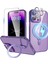 iPhone 14 Pro Kılıf Kamera Lens Çevresi Hologramlı Metalik Megsafe Halkalı 3in1 Set 1