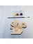 - 4 Parçalı Eğitici Masif Ahşap Puzzle - Hayvanlar - Boya Setli 1
