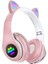Rgb Işıklı Kedi Kulak Kulaküstü Bluetooth Kulaklık Pembe 1